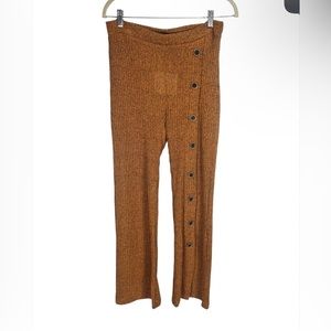 ZARA TRAFALUC Women Faux Button Up Wide Leg Knit Pant